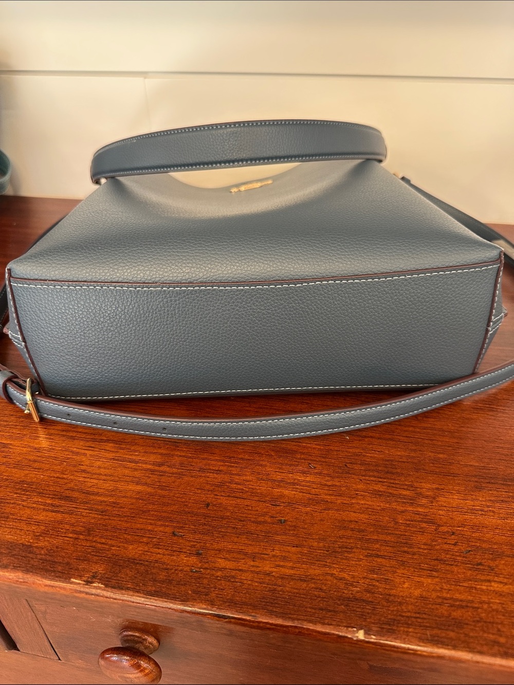 Coach Pebble Leather Crossbody in Slate with Lime Zip - Picture 6 of 9